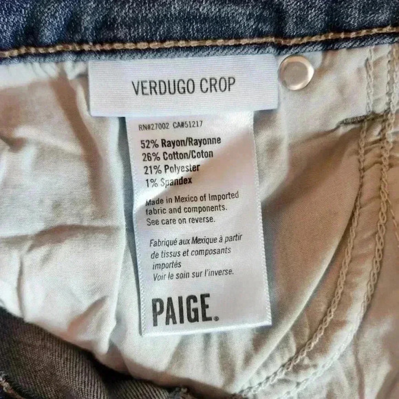 Paige Jeans Verdugo Crop Mid Rise Raw Hem Size 27 - Picture 7 of 8